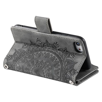 Style 006 For iPhone 16e Wallet Case PU Leather Phone Cover Mandala Flower Pattern