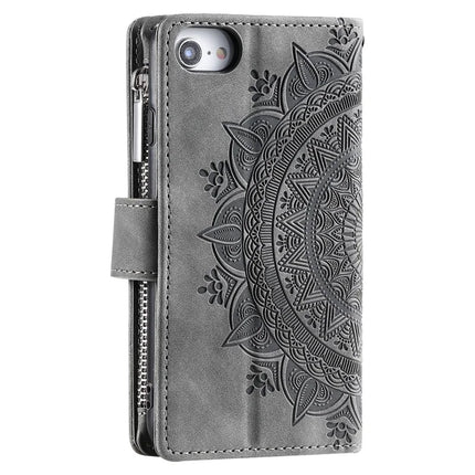 Style 006 For iPhone 16e Wallet Case PU Leather Phone Cover Mandala Flower Pattern