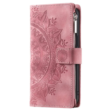 Style 006 For iPhone 16e Wallet Case PU Leather Phone Cover Mandala Flower Pattern