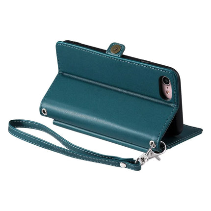 For iPhone 16e Leather Case with Wrist Strap Wallet Stand Phone Cover