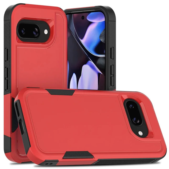 For Google Pixel 9a Case 2 in 1 PC + TPU Shockproof Phone Cover - Red