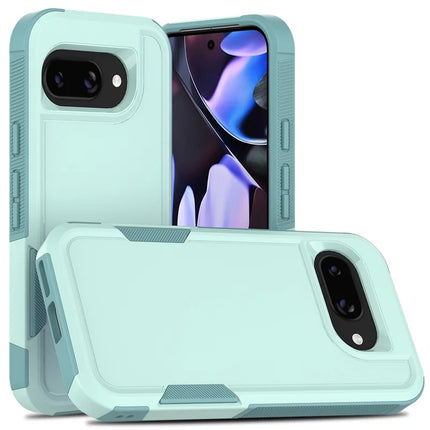 For Google Pixel 9a Case 2 in 1 PC + TPU Shockproof Phone Cover - Mint Green