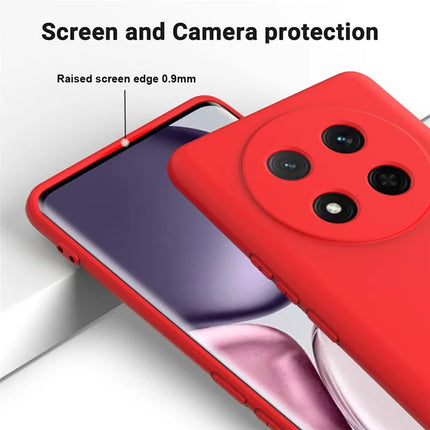 For Honor Magic7 Lite 5G Case Liquid Silicone Phone Back Cover with Hand Strap