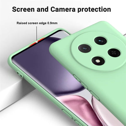 For Honor Magic7 Lite 5G Case Liquid Silicone Phone Back Cover with Hand Strap