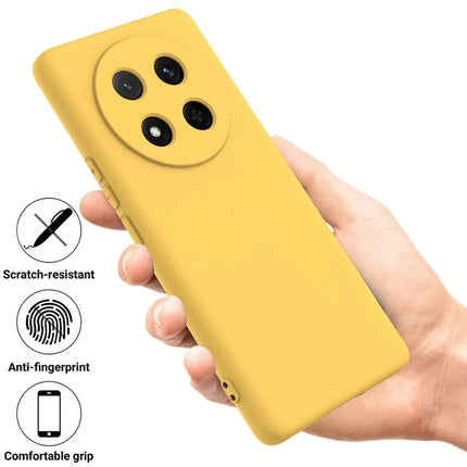 For Honor Magic7 Lite 5G Case Liquid Silicone Phone Back Cover with Hand Strap