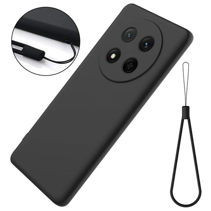 For Honor Magic7 Lite 5G Case Liquid Silicone Phone Back Cover with Hand Strap