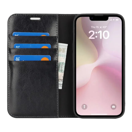 For iPhone 16e Case Crazy Horse Texture Split Leather Wallet Phone Cover