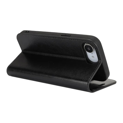 For iPhone 16e Case Crazy Horse Texture Split Leather Wallet Phone Cover