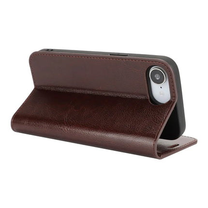 For iPhone 16e Case Crazy Horse Texture Split Leather Wallet Phone Cover