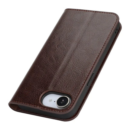 For iPhone 16e Case Crazy Horse Texture Split Leather Wallet Phone Cover