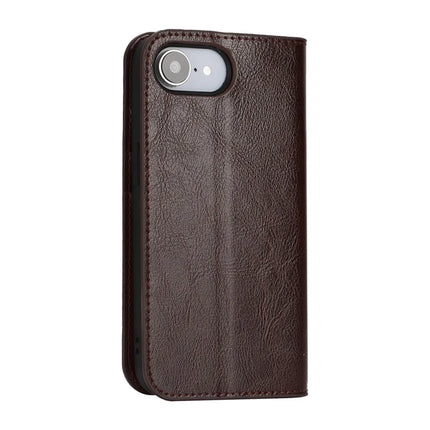 For iPhone 16e Case Crazy Horse Texture Split Leather Wallet Phone Cover