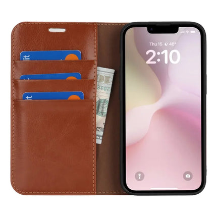 For iPhone 16e Case Crazy Horse Texture Split Leather Wallet Phone Cover