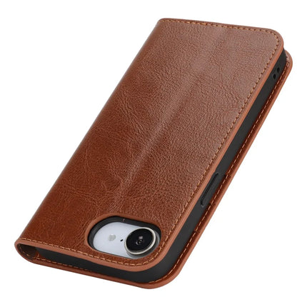 For iPhone 16e Case Crazy Horse Texture Split Leather Wallet Phone Cover