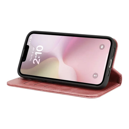 For iPhone 16e Case PU Leather Calf Textured Magnetic Closing Smart Phone Cover