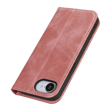 For iPhone 16e Case PU Leather Calf Textured Magnetic Closing Smart Phone Cover