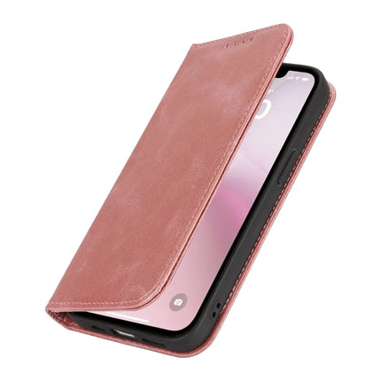 For iPhone 16e Case PU Leather Calf Textured Magnetic Closing Smart Phone Cover