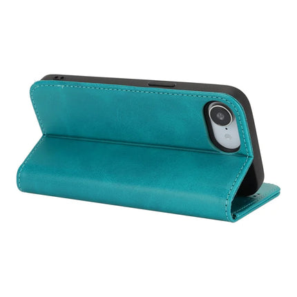 For iPhone 16e Case PU Leather Calf Textured Magnetic Closing Smart Phone Cover