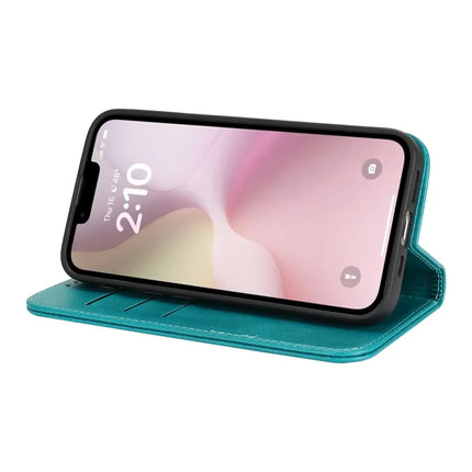 For iPhone 16e Case PU Leather Calf Textured Magnetic Closing Smart Phone Cover