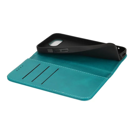 For iPhone 16e Case PU Leather Calf Textured Magnetic Closing Smart Phone Cover