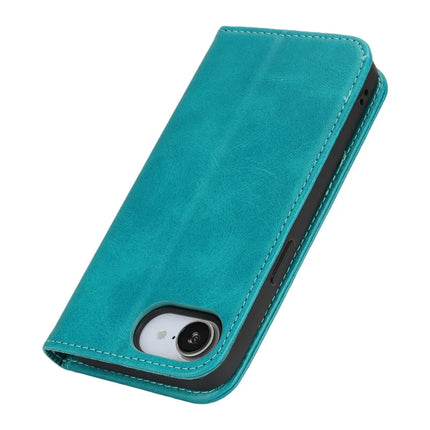 For iPhone 16e Case PU Leather Calf Textured Magnetic Closing Smart Phone Cover