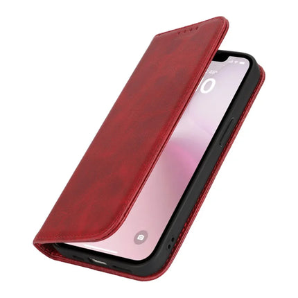 For iPhone 16e Case PU Leather Calf Textured Magnetic Closing Smart Phone Cover