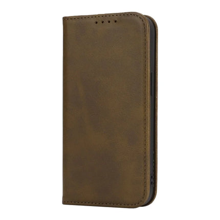 For iPhone 16e Case PU Leather Calf Textured Magnetic Closing Smart Phone Cover