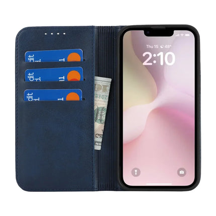 For iPhone 16e Case PU Leather Calf Textured Magnetic Closing Smart Phone Cover