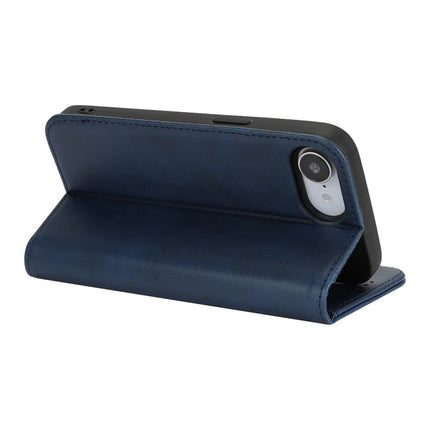 For iPhone 16e Case PU Leather Calf Textured Magnetic Closing Smart Phone Cover