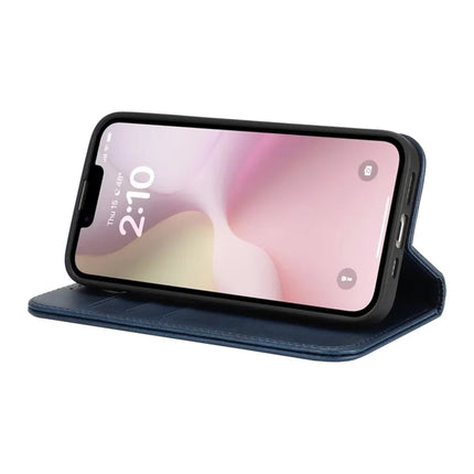 For iPhone 16e Case PU Leather Calf Textured Magnetic Closing Smart Phone Cover