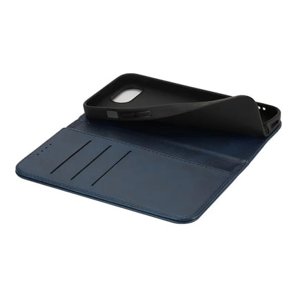 For iPhone 16e Case PU Leather Calf Textured Magnetic Closing Smart Phone Cover