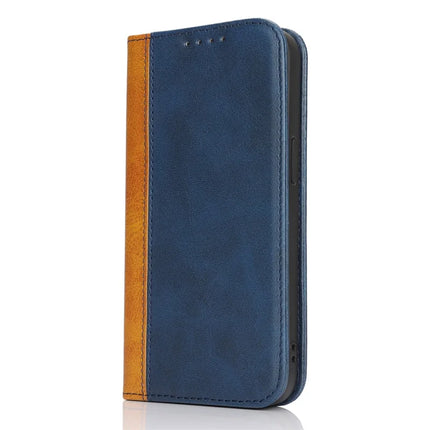 For iPhone 16e Case Calf Texture 3 Card Slots Color Splicing Leather Phone Cover