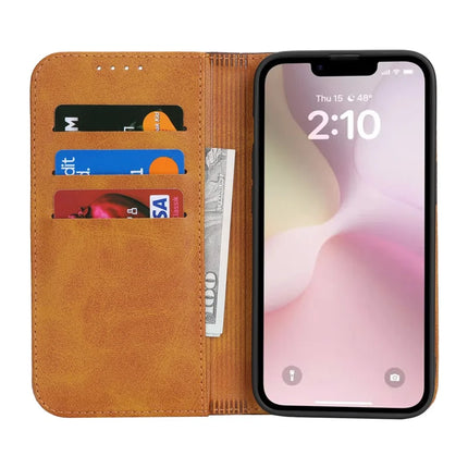 For iPhone 16e Case Calf Texture 3 Card Slots Color Splicing Leather Phone Cover