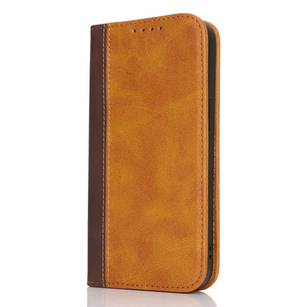 For iPhone 16e Case Calf Texture 3 Card Slots Color Splicing Leather Phone Cover