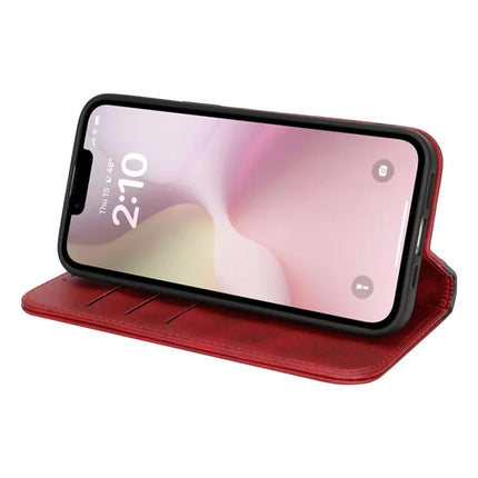 For iPhone 16e Case Calf Texture 3 Card Slots Color Splicing Leather Phone Cover