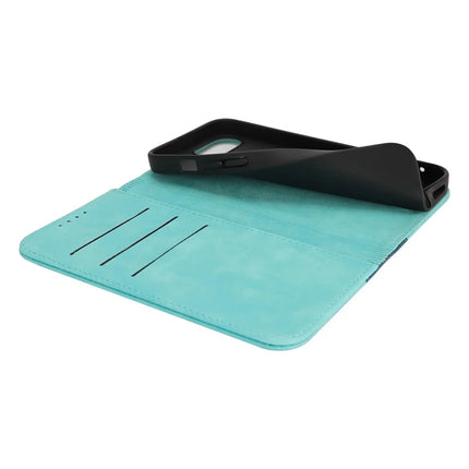 For iPhone 16e Case Calf Texture 3 Card Slots Color Splicing Leather Phone Cover