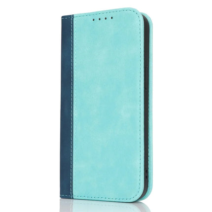For iPhone 16e Case Calf Texture 3 Card Slots Color Splicing Leather Phone Cover