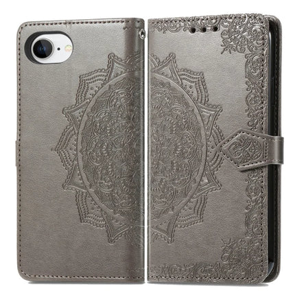 For iPhone 16e Wallet Case Mandala Flower Leather Phone Cover Stand