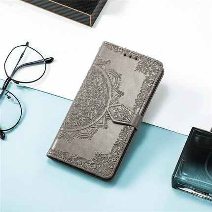 For iPhone 16e Wallet Case Mandala Flower Leather Phone Cover Stand