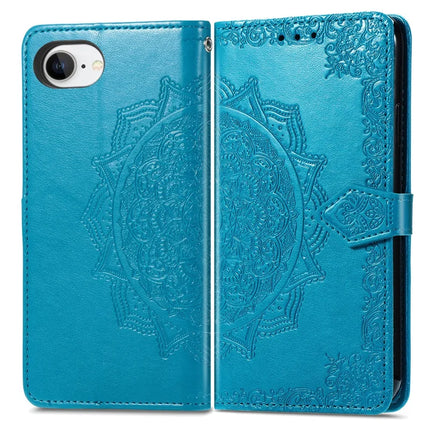 For iPhone 16e Wallet Case Mandala Flower Leather Phone Cover Stand