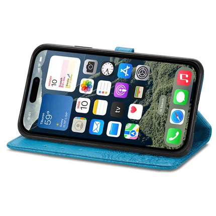 For iPhone 16e Wallet Case Mandala Flower Leather Phone Cover Stand