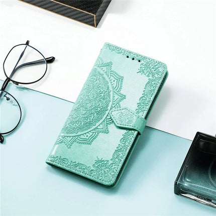 For iPhone 16e Wallet Case Mandala Flower Leather Phone Cover Stand