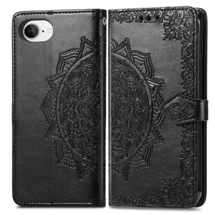 For iPhone 16e Wallet Case Mandala Flower Leather Phone Cover Stand
