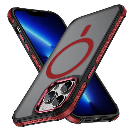 For iPhone 13 Pro Max Case Compatible with MagSafe PC + TPU Skin Feeling Back Cover - Red