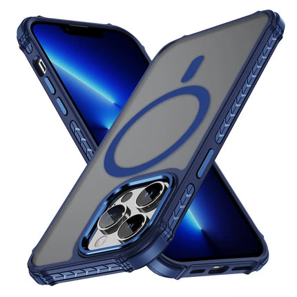 For iPhone 13 Pro Max Case Compatible with MagSafe PC + TPU Skin Feeling Back Cover - Blue