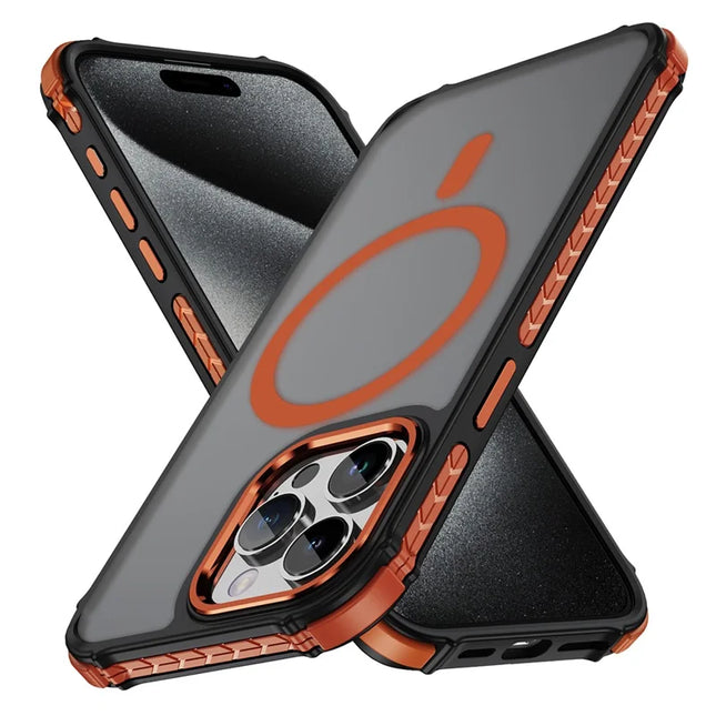 For iPhone 15 Pro Max Case Compatible with MagSafe PC + TPU Skin Feeling Back Cover - Orange