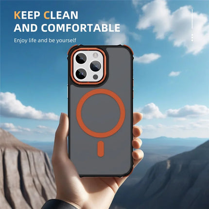 For iPhone 15 Pro Max Case Compatible with MagSafe PC + TPU Skin Feeling Back Cover