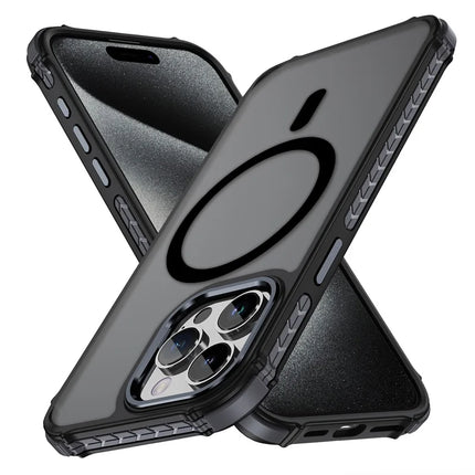 For iPhone 15 Pro Max Case Compatible with MagSafe PC + TPU Skin Feeling Back Cover - Black