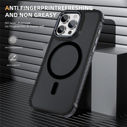 For iPhone 15 Pro Max Case Compatible with MagSafe PC + TPU Skin Feeling Back Cover