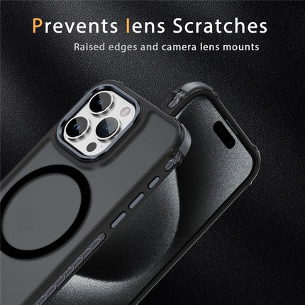 For iPhone 15 Pro Max Case Compatible with MagSafe PC + TPU Skin Feeling Back Cover
