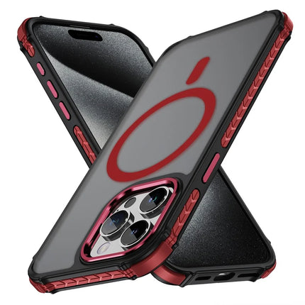 For iPhone 15 Pro Max Case Compatible with MagSafe PC + TPU Skin Feeling Back Cover - Red